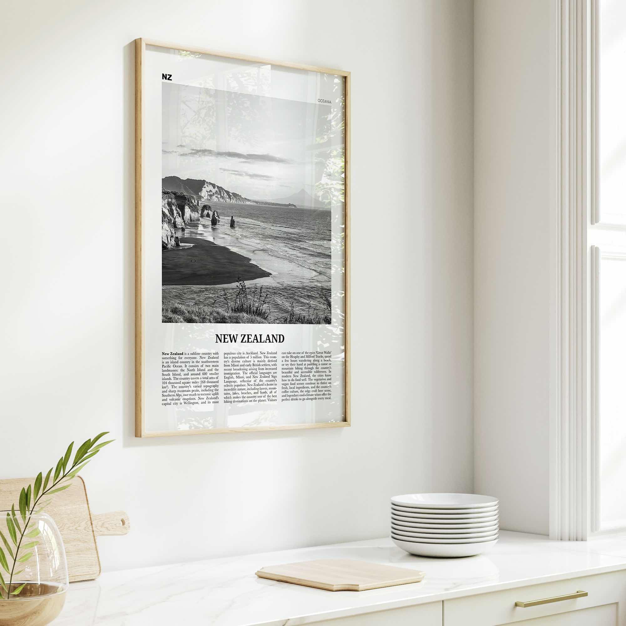 New Zealand Print Black and White No 2, New Zealand Wall Art, New Zealand Poster, New Zealand Photo, NZ, Wellington, Auckland, Oceania