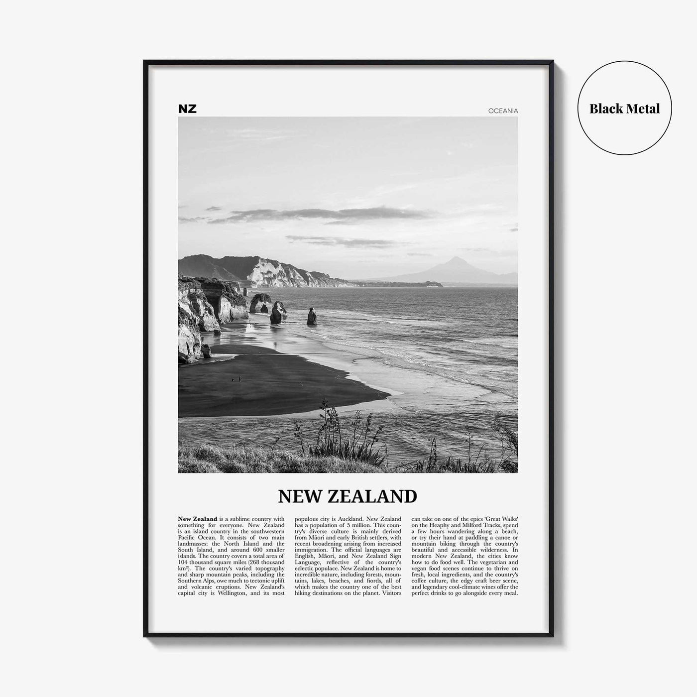 New Zealand Print Black and White No 2, New Zealand Wall Art, New Zealand Poster, New Zealand Photo, NZ, Wellington, Auckland, Oceania