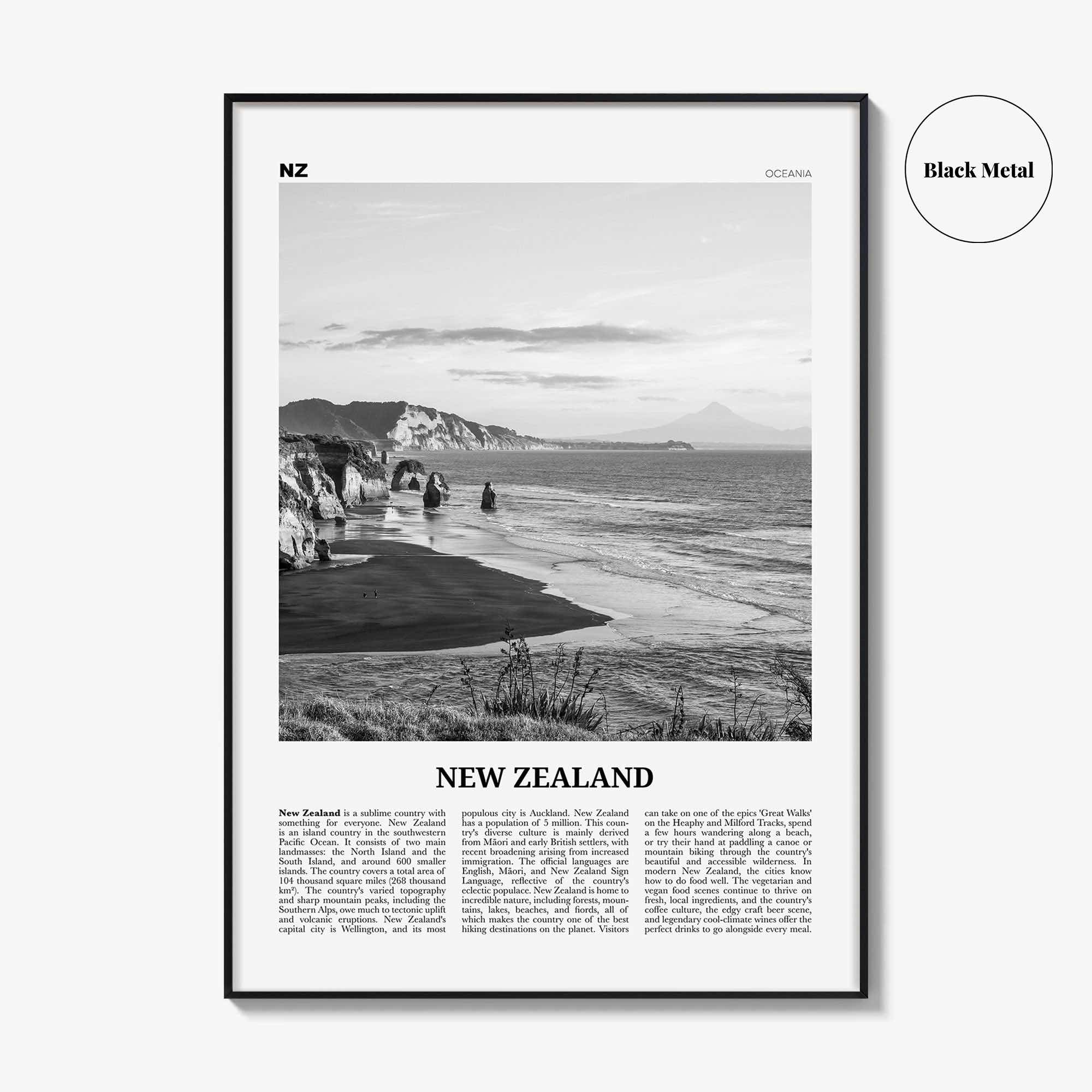 New Zealand Print Black and White No 2, New Zealand Wall Art, New Zealand Poster, New Zealand Photo, NZ, Wellington, Auckland, Oceania