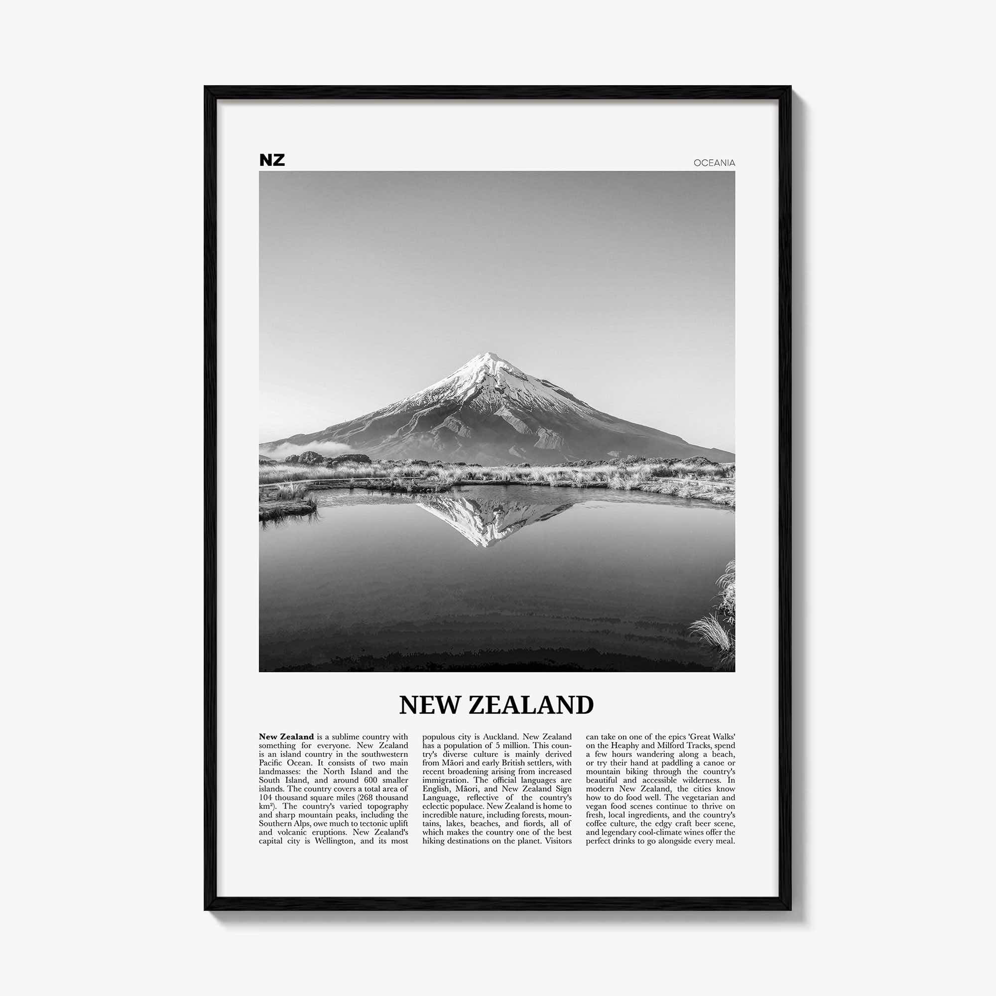 New Zealand Print Black and White No 3, New Zealand Wall Art, New Zealand Poster, New Zealand Photo, NZ, Wellington, Auckland, Oceania