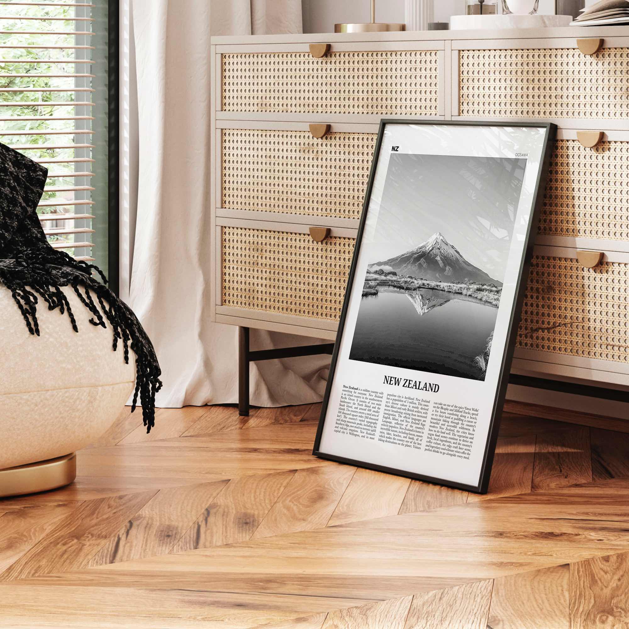 New Zealand Print Black and White No 3, New Zealand Wall Art, New Zealand Poster, New Zealand Photo, NZ, Wellington, Auckland, Oceania