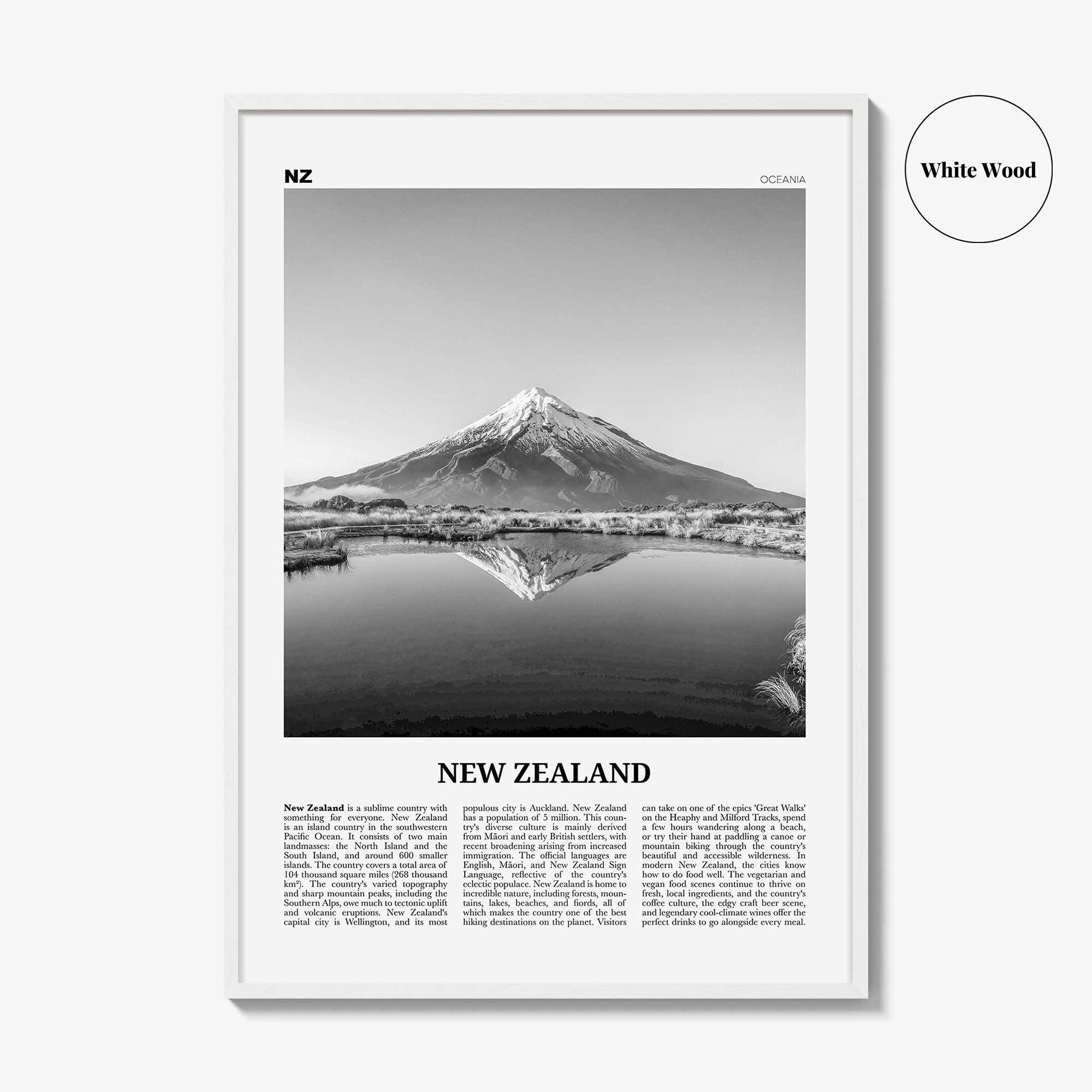 New Zealand Print Black and White No 3, New Zealand Wall Art, New Zealand Poster, New Zealand Photo, NZ, Wellington, Auckland, Oceania