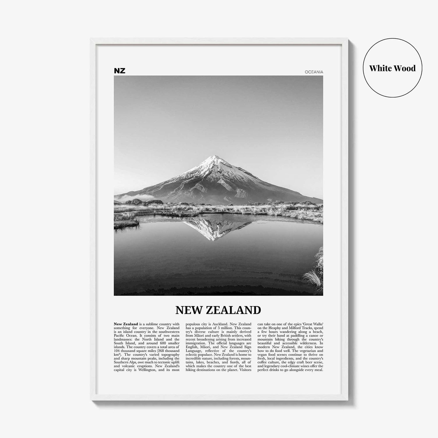 New Zealand Print Black and White No 3, New Zealand Wall Art, New Zealand Poster, New Zealand Photo, NZ, Wellington, Auckland, Oceania