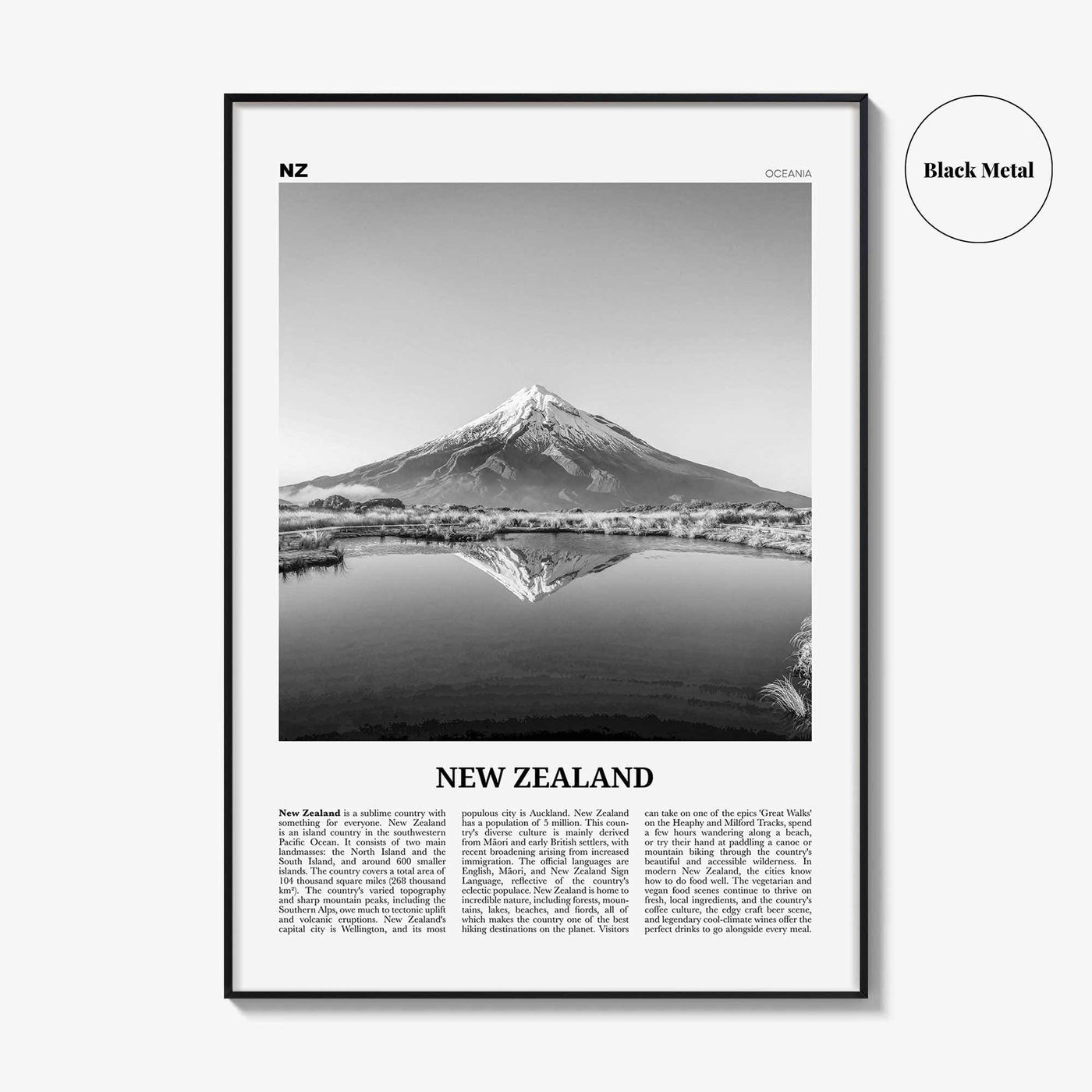 New Zealand Print Black and White No 3, New Zealand Wall Art, New Zealand Poster, New Zealand Photo, NZ, Wellington, Auckland, Oceania