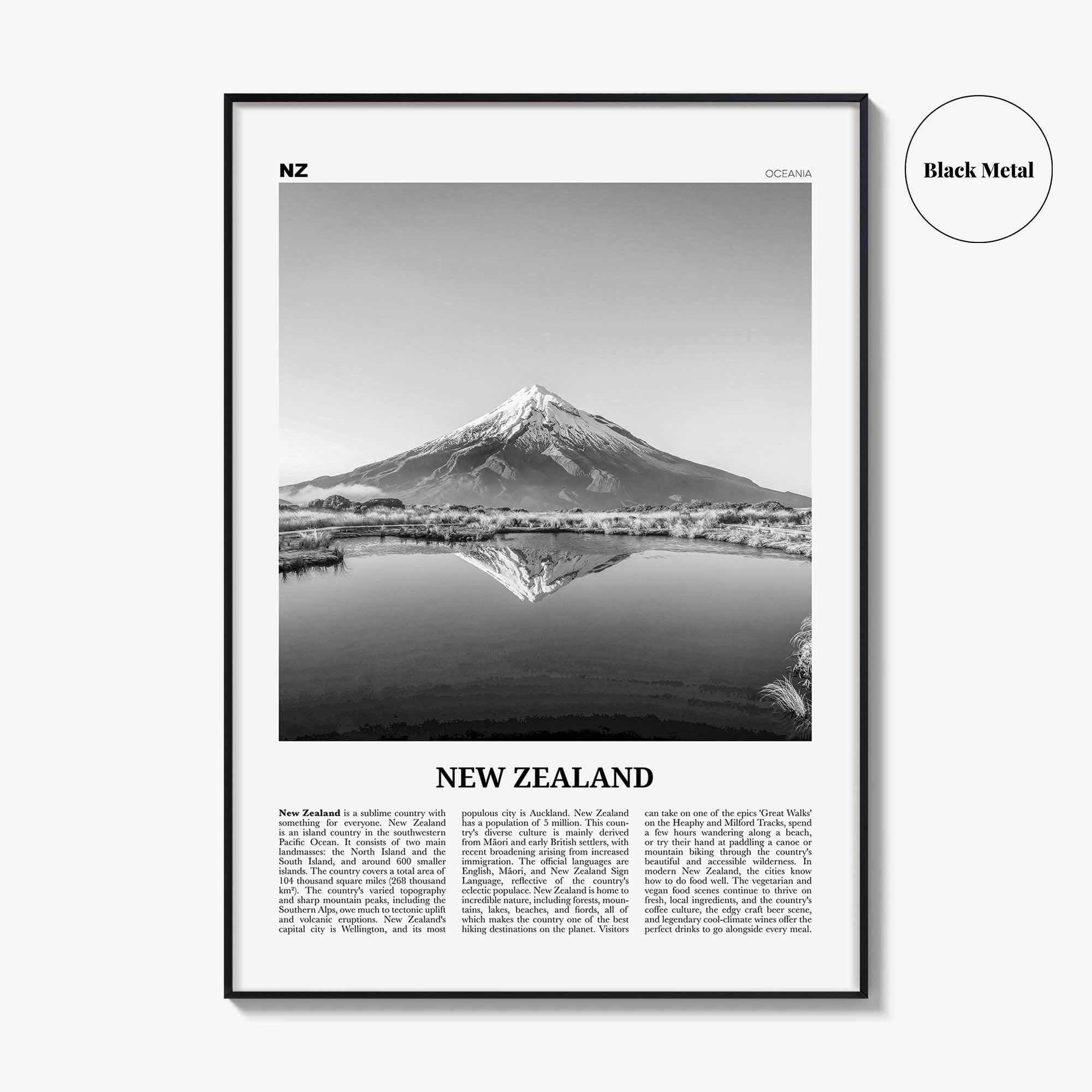 New Zealand Print Black and White No 3, New Zealand Wall Art, New Zealand Poster, New Zealand Photo, NZ, Wellington, Auckland, Oceania