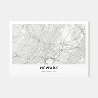 Newark Map Landscape Poster