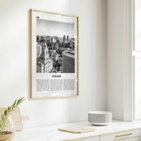 Newark Print Black and White, Newark Wall Art, Newark Poster, Newark Photo, Newark Wall Décor, New Jersey, USA, United States, North America