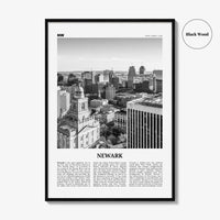 Newark Print Black and White, Newark Wall Art, Newark Poster, Newark Photo, Newark Wall Décor, New Jersey, USA, United States, North America