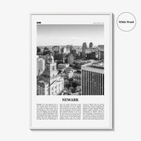 Newark Print Black and White, Newark Wall Art, Newark Poster, Newark Photo, Newark Wall Décor, New Jersey, USA, United States, North America
