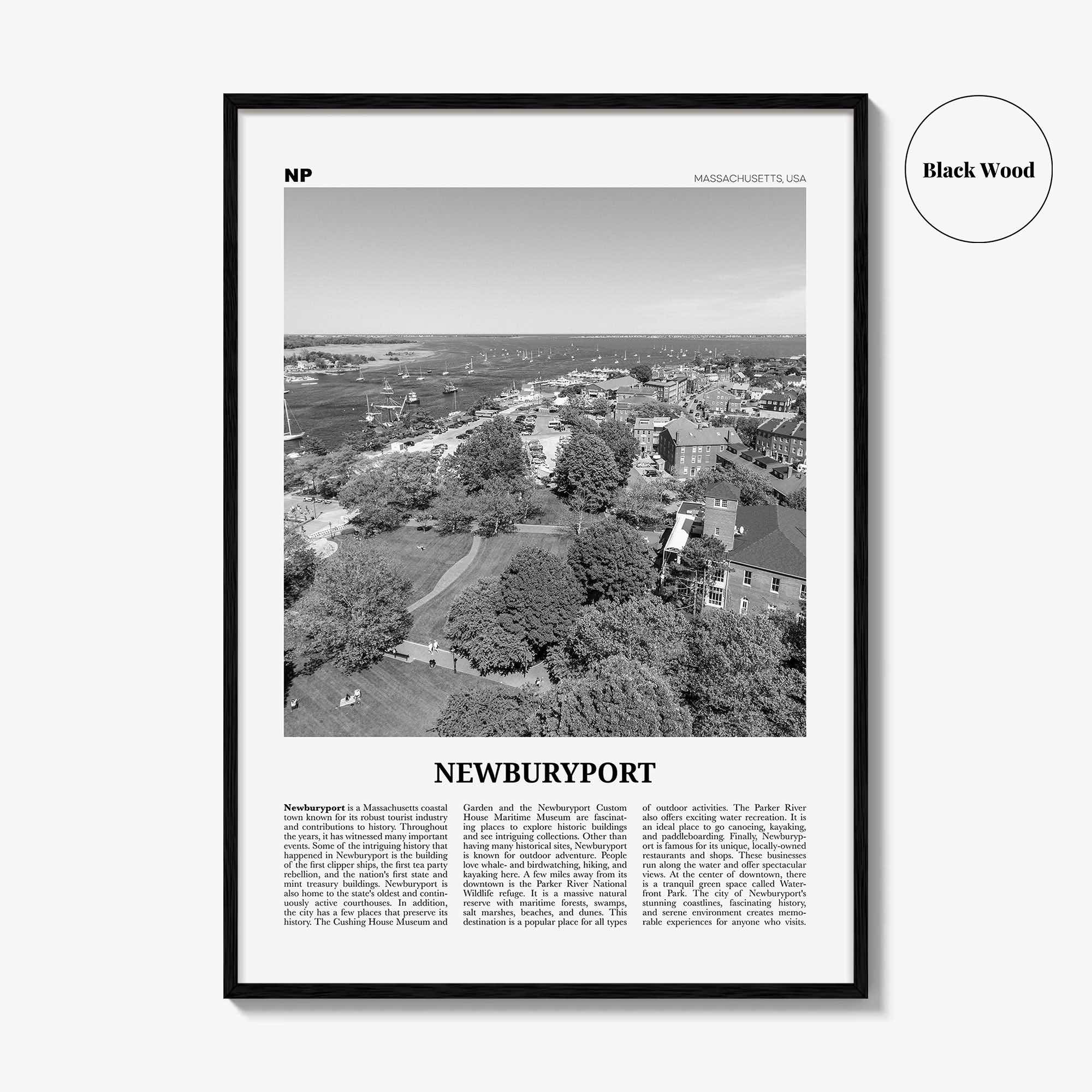 Newburyport Print Black and White, Newburyport Wall Art, Newburyport Poster, Newburyport Photo, Newburyport Map, Newburyport Wall Decor,