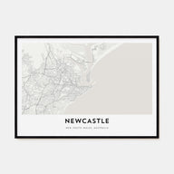 Newcastle, Australia Map Landscape Poster