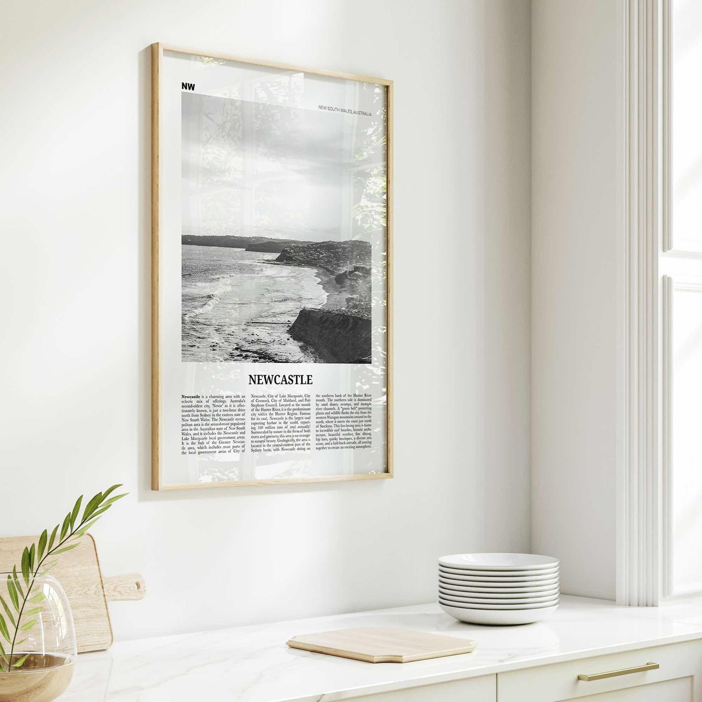 Newcastle Print Black and White Australia, Newcastle Wall Art, Newcastle Poster, Newcastle Photo, New South Wales, Oceania