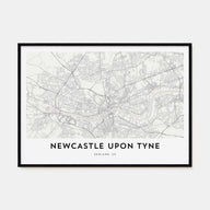 Newcastle upon Tyne Map Landscape Poster
