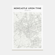 Newcastle upon Tyne Map Portrait Poster