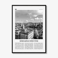 Newcastle upon Tyne Print Black and White, Newcastle Print, Newcastle Wall Art, Newcastle Poster, England, UK, United Kingdom, Europe