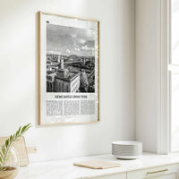 Newcastle upon Tyne Print Black and White, Newcastle Print, Newcastle Wall Art, Newcastle Poster, England, UK, United Kingdom, Europe