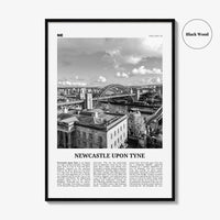 Newcastle upon Tyne Print Black and White, Newcastle Print, Newcastle Wall Art, Newcastle Poster, England, UK, United Kingdom, Europe