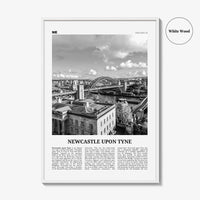 Newcastle upon Tyne Print Black and White, Newcastle Print, Newcastle Wall Art, Newcastle Poster, England, UK, United Kingdom, Europe