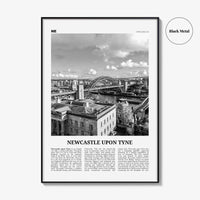 Newcastle upon Tyne Print Black and White, Newcastle Print, Newcastle Wall Art, Newcastle Poster, England, UK, United Kingdom, Europe