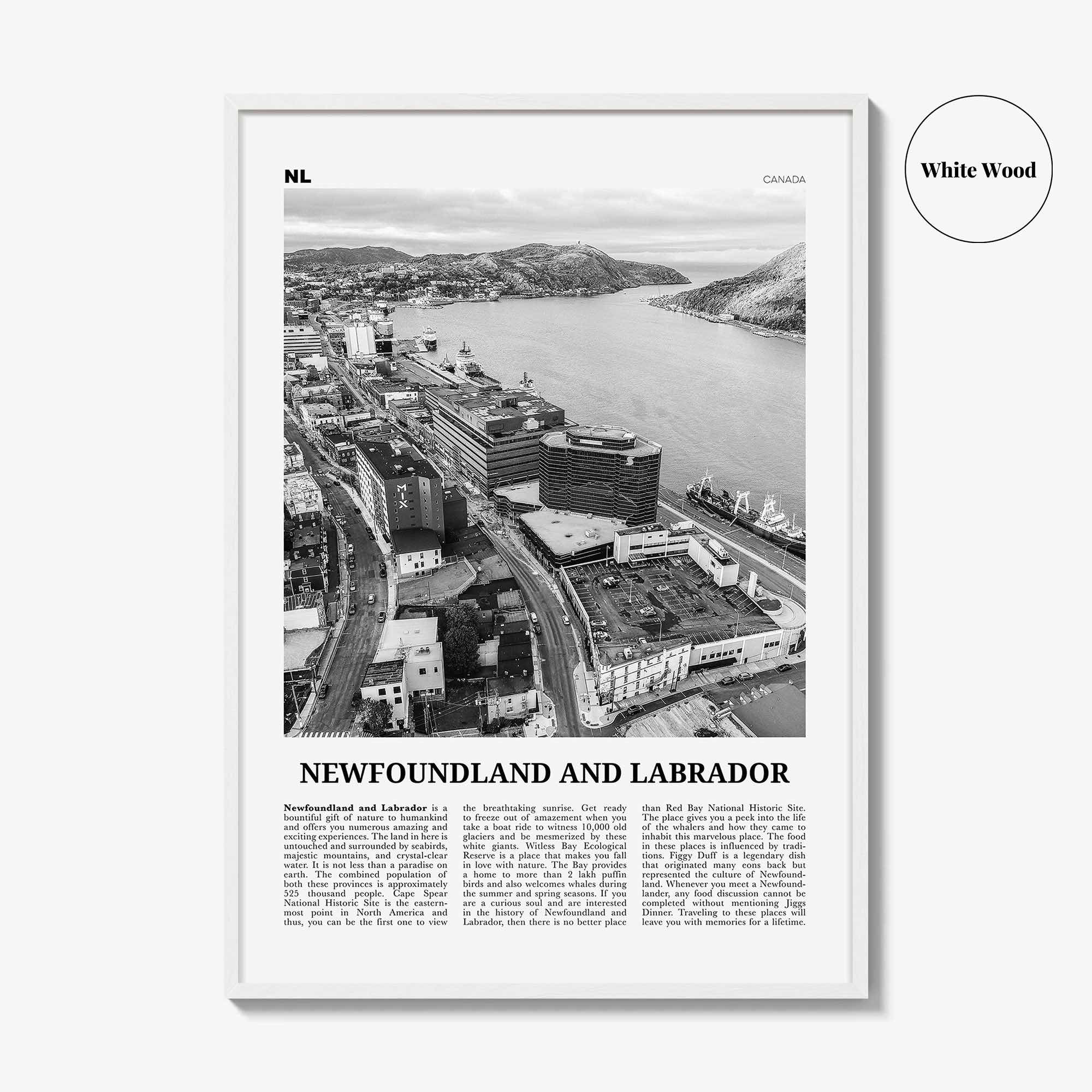 Newfoundland and Labrador Print Black and White, Newfoundland and Labrador Wall Art, Newfoundland and Labrador Poster, Canada