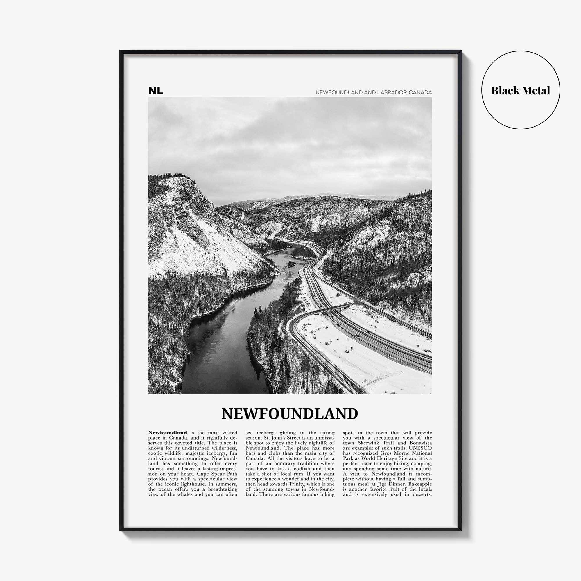 Newfoundland Print Black and White, Newfoundland Wall Art, Newfoundland Poster, Newfoundland Photo, Newfoundland Wall Décor, Canada