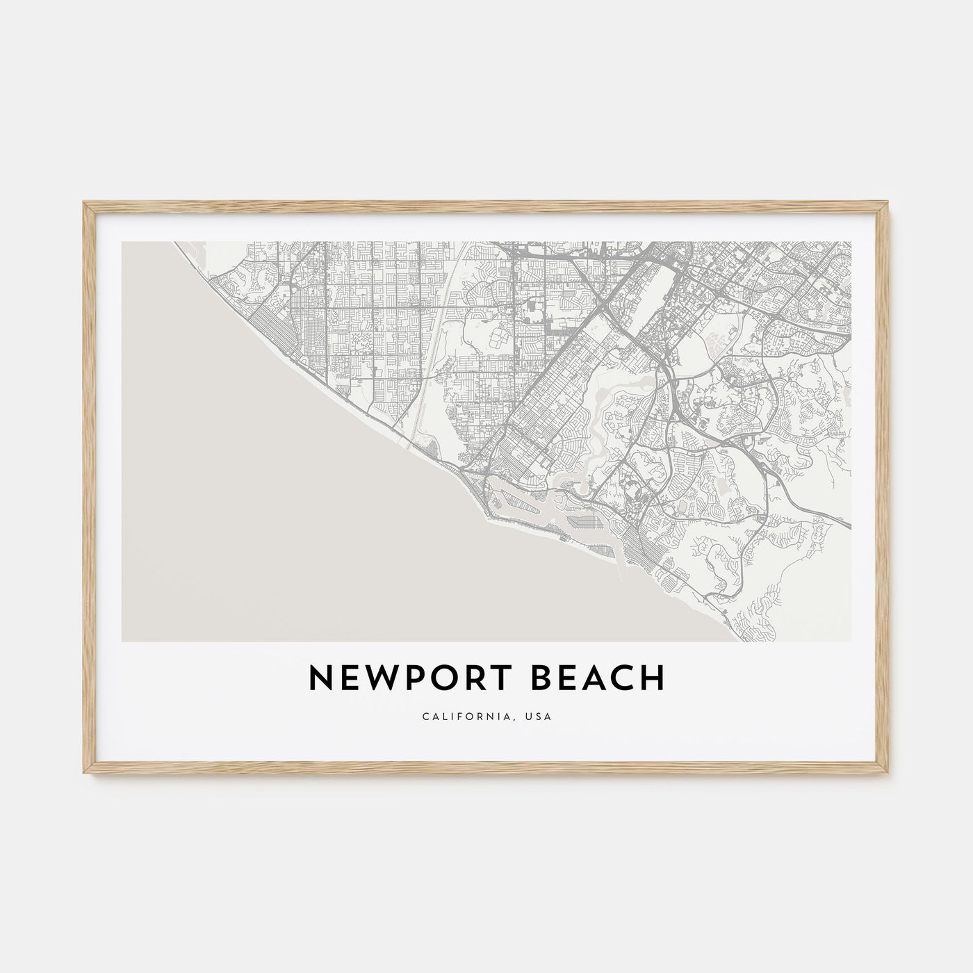 Newport Beach Map Landscape Poster