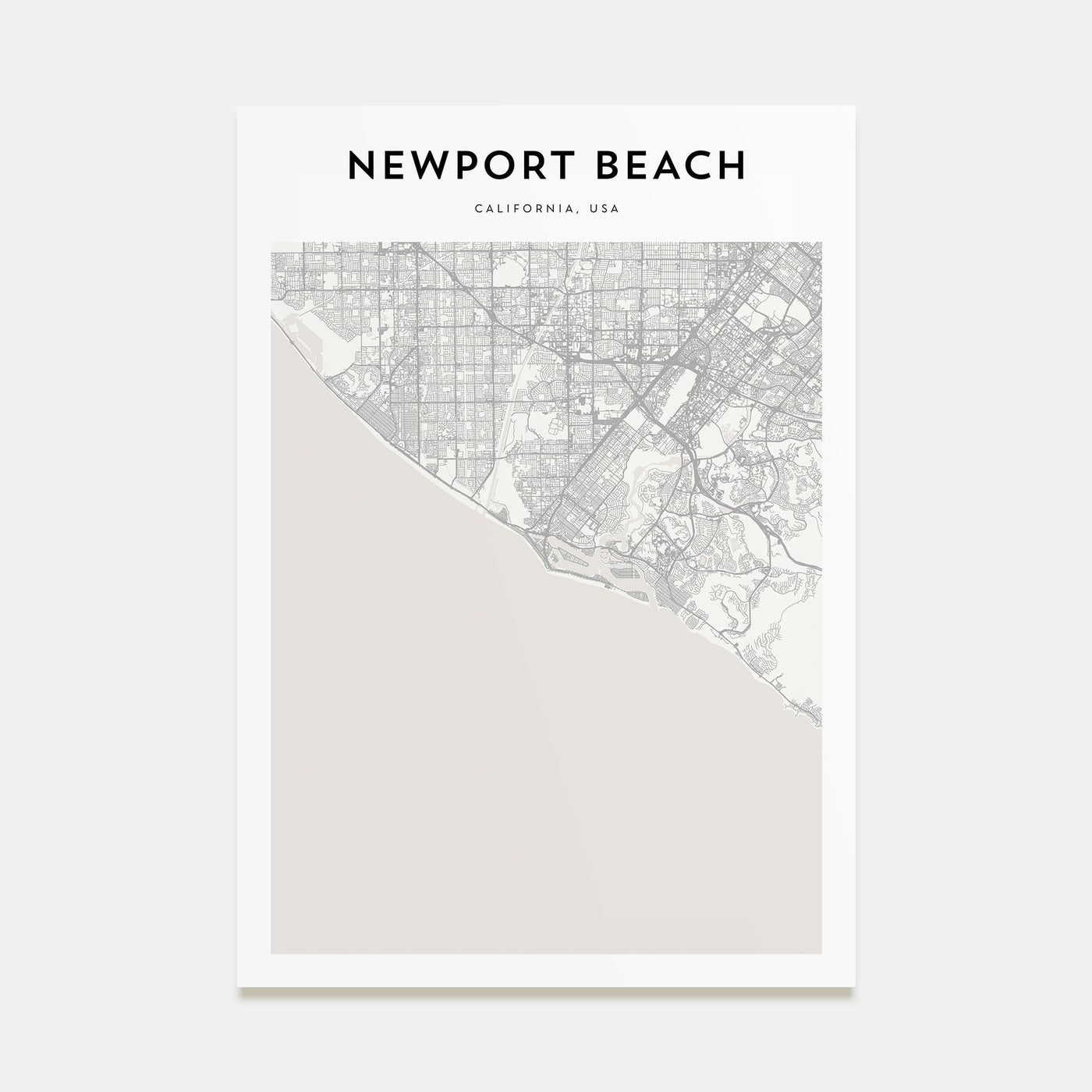 Newport Beach Map Portrait Poster