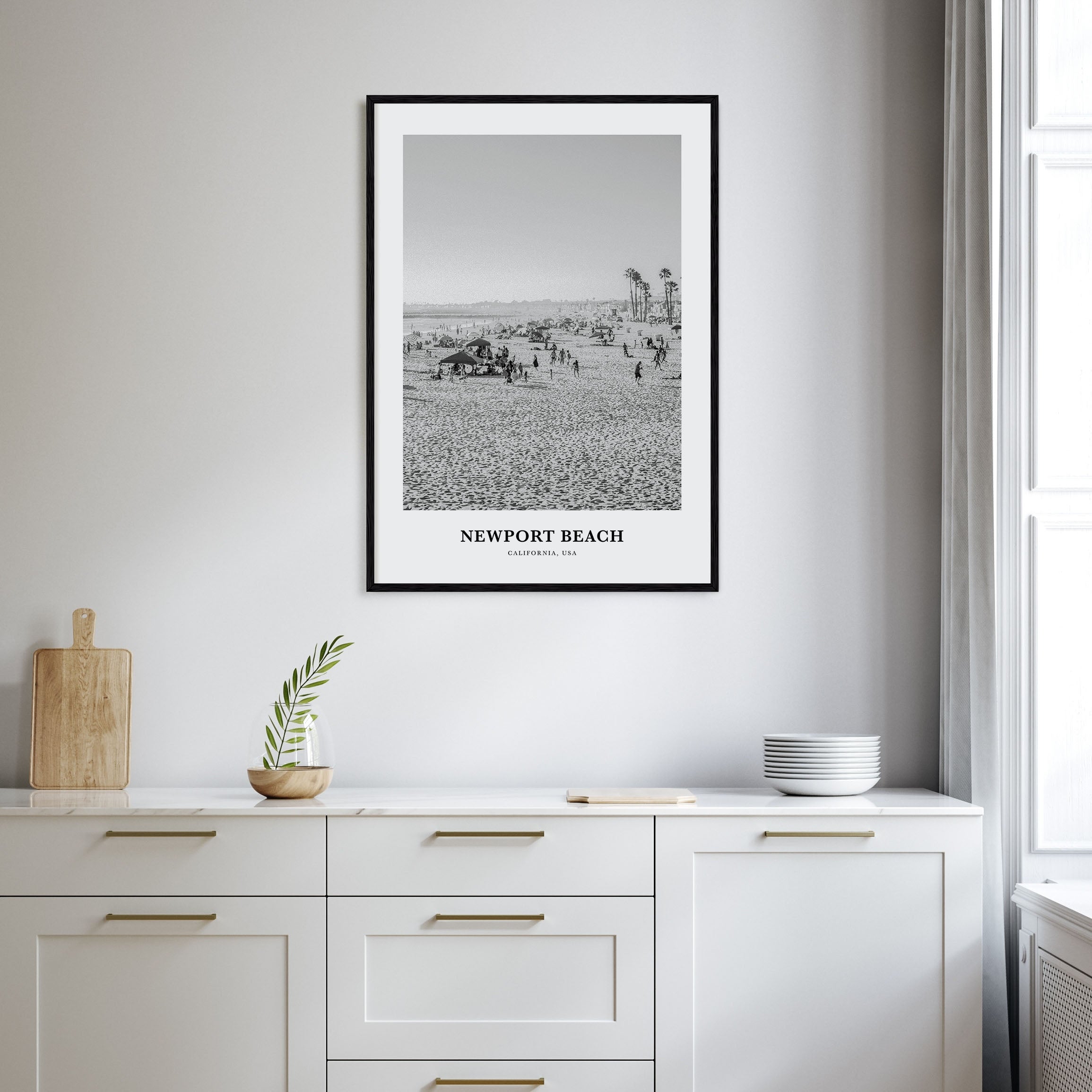 Newport Beach Portrait B&W No 1 Poster
