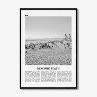 Newport Beach Print Black and White No 1, Newport Beach Wall Art, Newport Beach Poster, Orange County, California, USA, United States