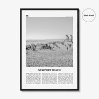 Newport Beach Print Black and White No 1, Newport Beach Wall Art, Newport Beach Poster, Orange County, California, USA, United States