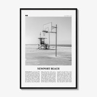 Newport Beach Print Black and White No 2, Newport Beach Wall Art, Newport Beach Poster, Orange County, California, USA, United States