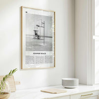 Newport Beach Print Black and White No 2, Newport Beach Wall Art, Newport Beach Poster, Orange County, California, USA, United States