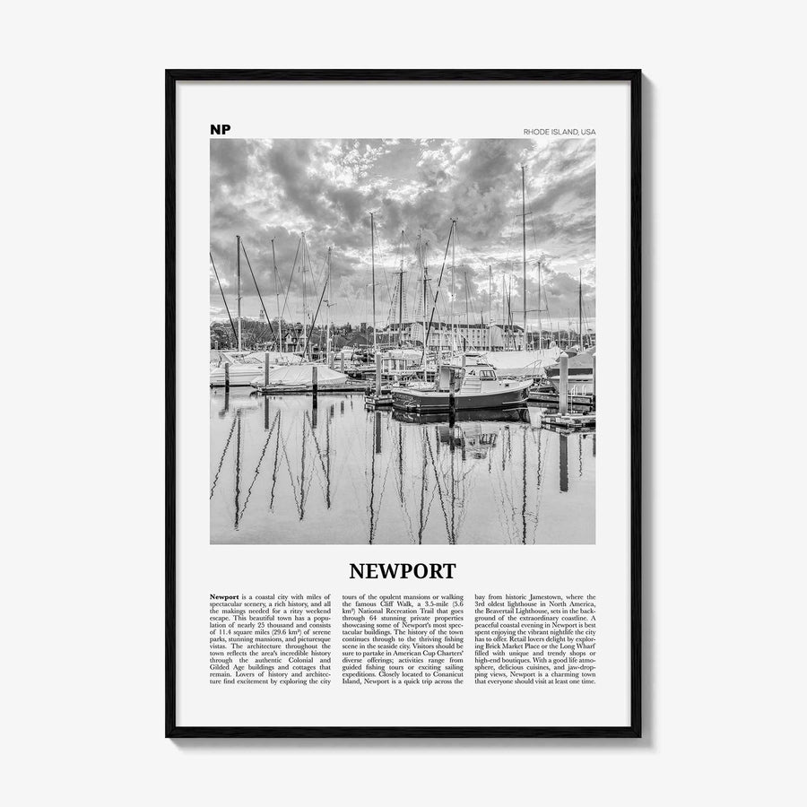 Newport Print Black and White, Newport Wall Art, Newport Poster, Newport Photo, Newport Wall Décor, Rhode Island, USA, United States