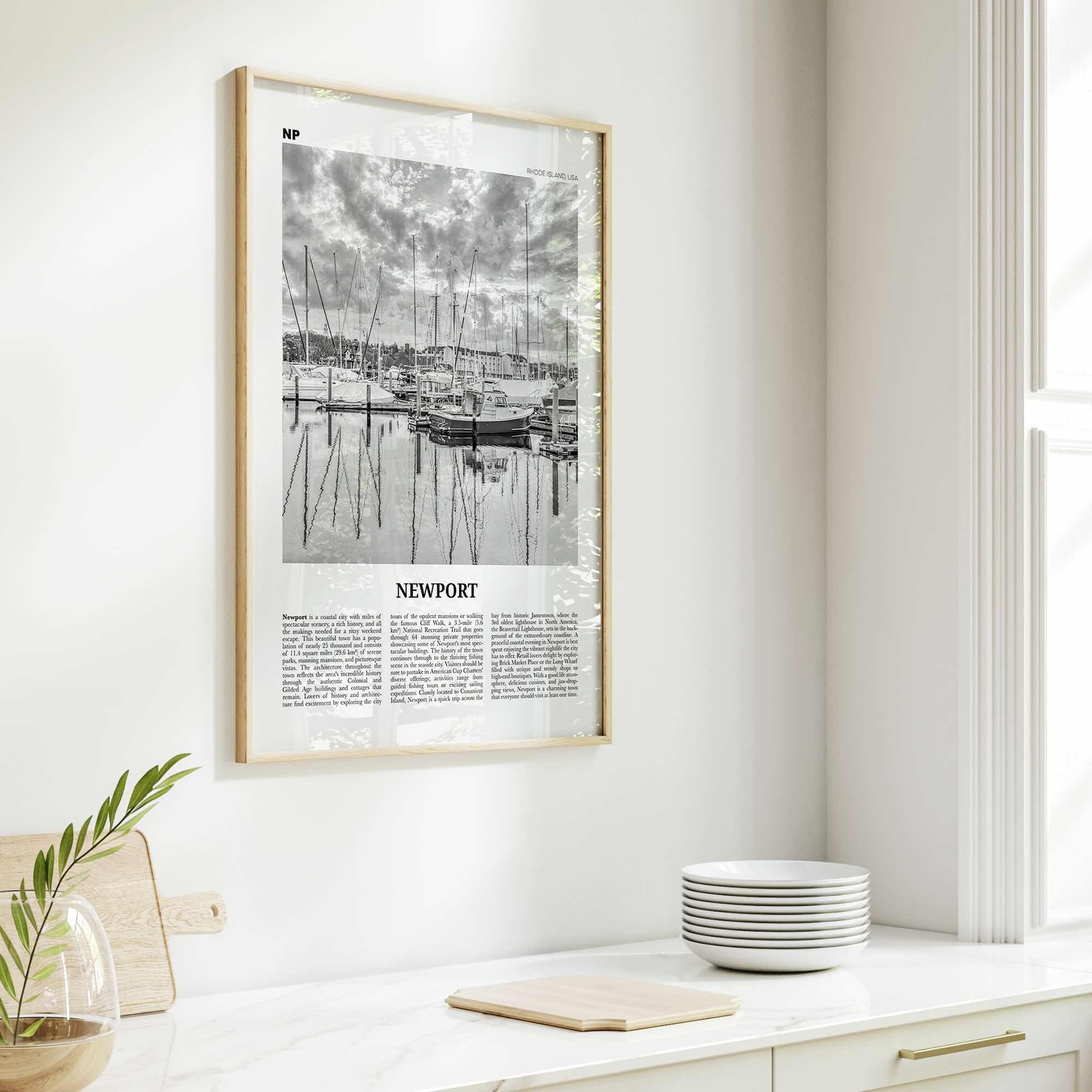 Newport Print Black and White, Newport Wall Art, Newport Poster, Newport Photo, Newport Wall Décor, Rhode Island, USA, United States