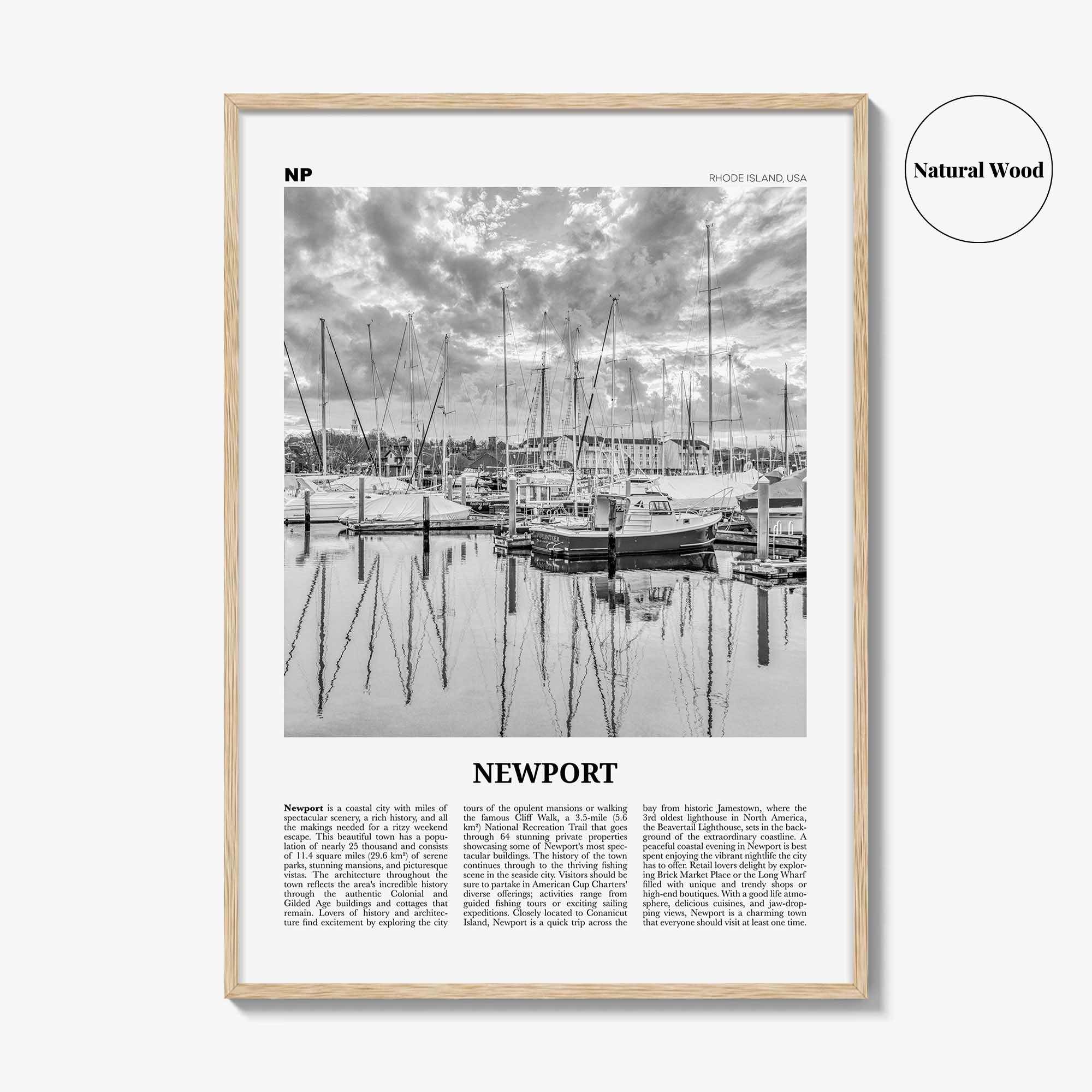 Newport Print Black and White, Newport Wall Art, Newport Poster, Newport Photo, Newport Wall Décor, Rhode Island, USA, United States