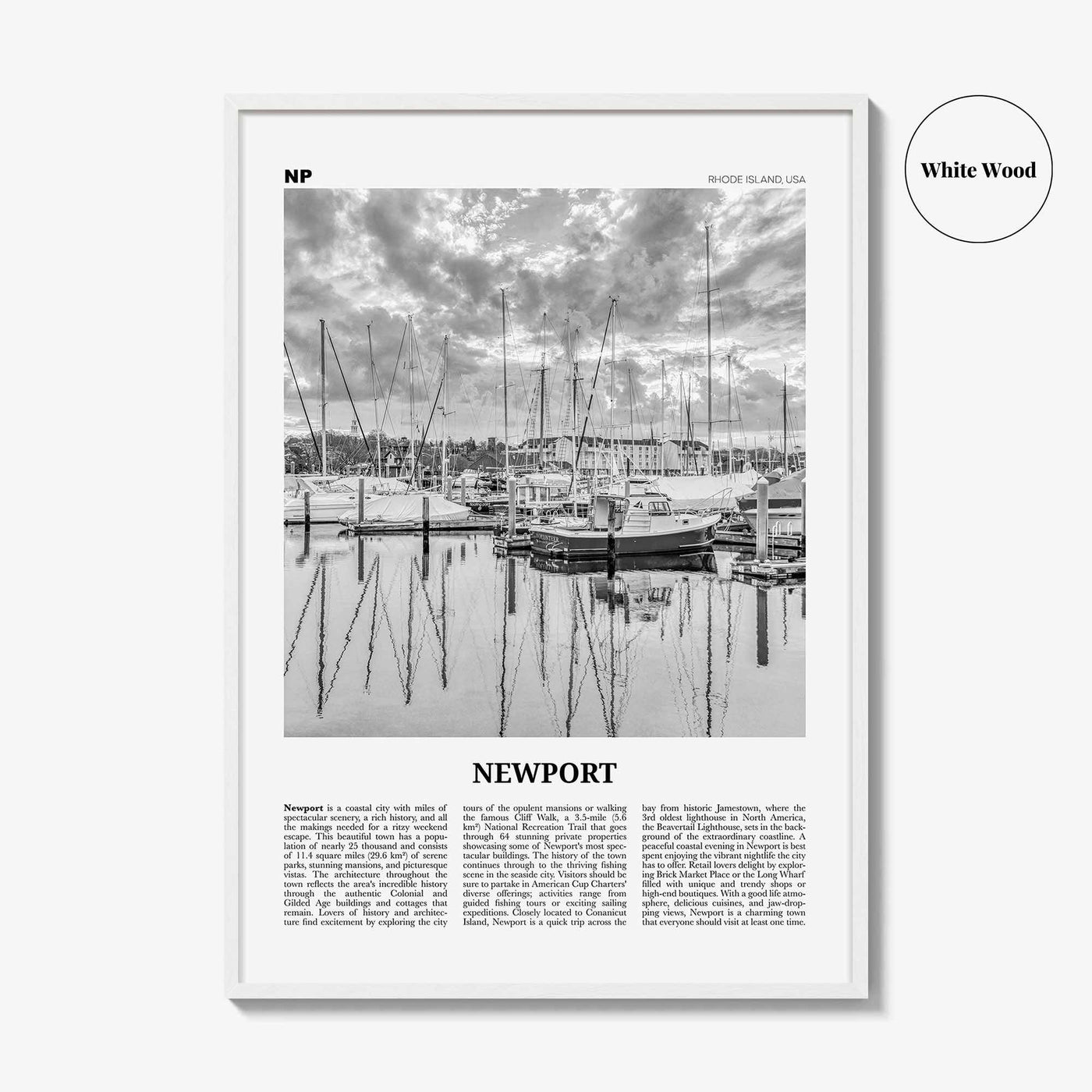 Newport Print Black and White, Newport Wall Art, Newport Poster, Newport Photo, Newport Wall Décor, Rhode Island, USA, United States