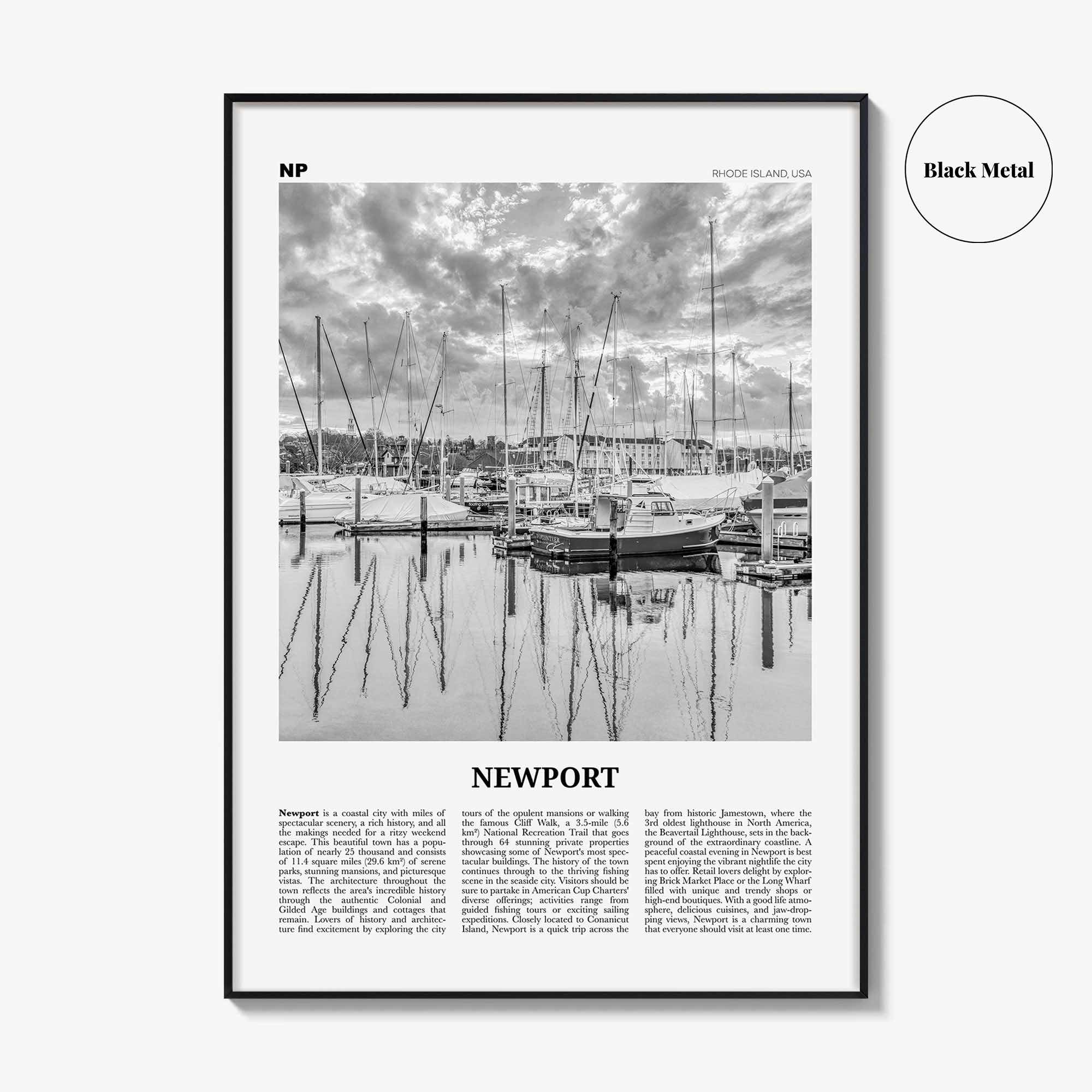 Newport Print Black and White, Newport Wall Art, Newport Poster, Newport Photo, Newport Wall Décor, Rhode Island, USA, United States