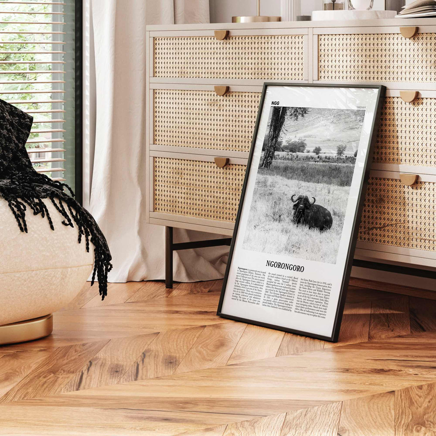 Ngorongoro Print Black and White, Ngorongoro Wall Art, Ngorongoro Poster, Ngorongoro Photo, Ngorongoro Wall Décor, Ngorongoro Map, Tanzania