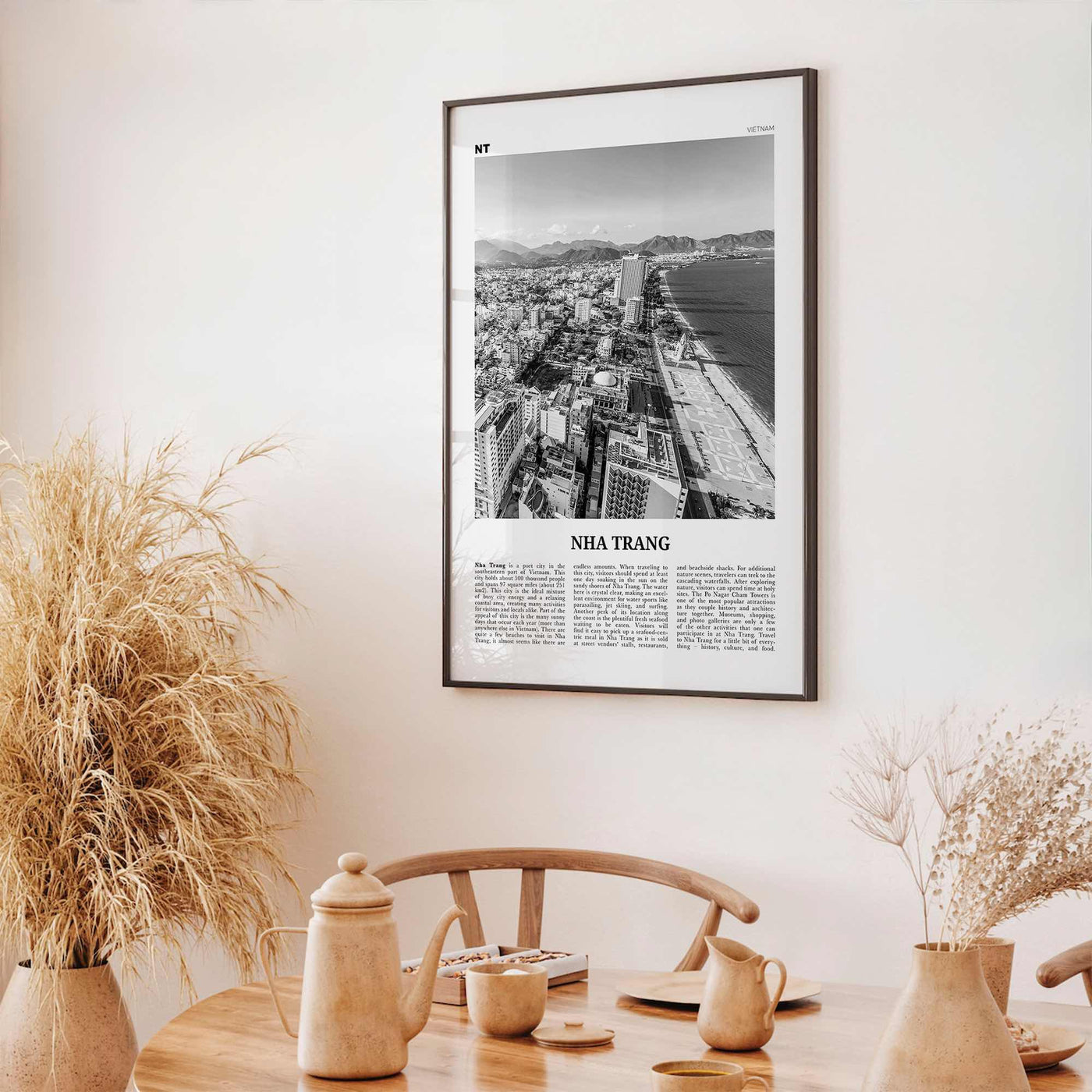 Nha Trang Print Black and White, Nha Trang Wall Art, Nha Trang Poster, Nha Trang Photo, Nha Trang Wall Décor, Nha Trang Map, Vietnam