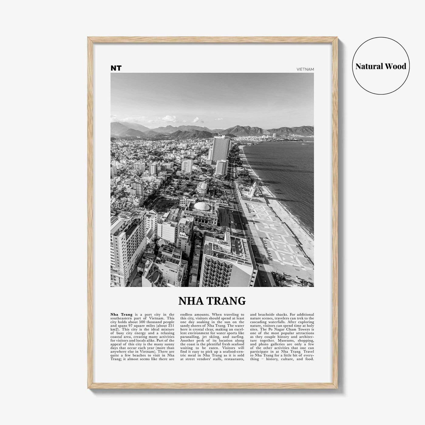 Nha Trang Print Black and White, Nha Trang Wall Art, Nha Trang Poster, Nha Trang Photo, Nha Trang Wall Décor, Nha Trang Map, Vietnam