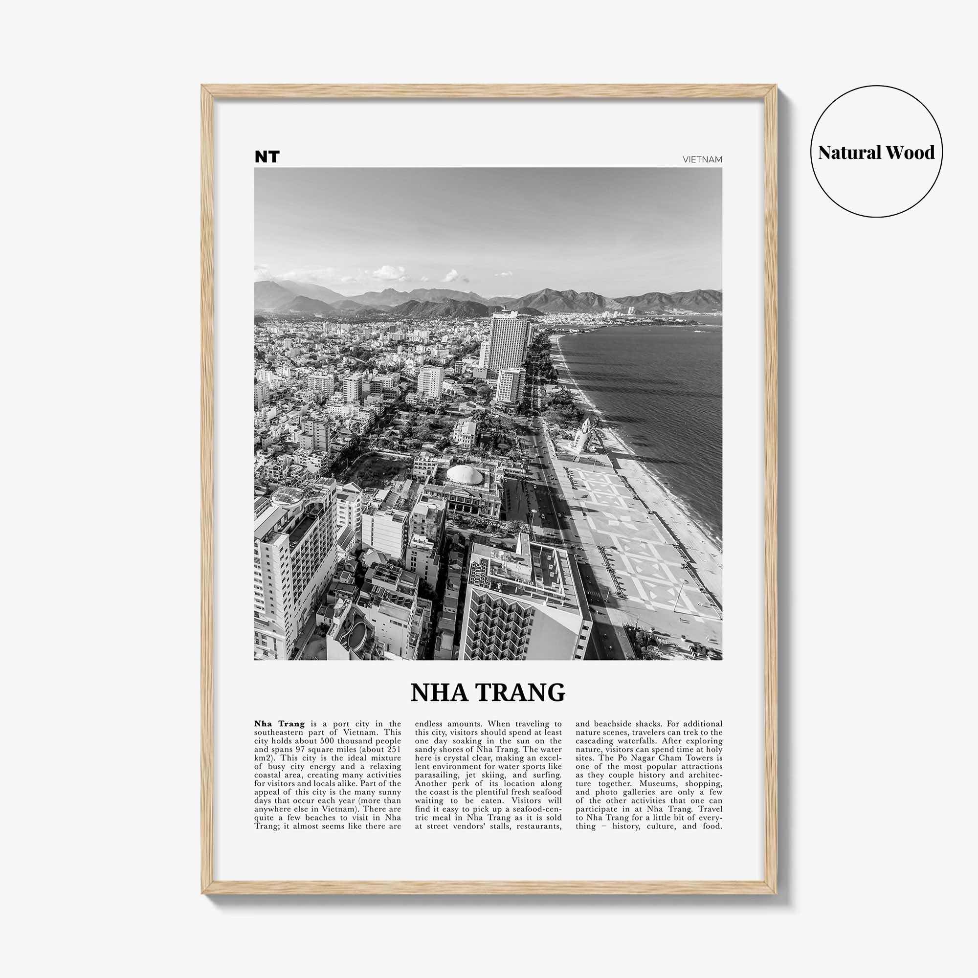 Nha Trang Print Black and White, Nha Trang Wall Art, Nha Trang Poster, Nha Trang Photo, Nha Trang Wall Décor, Nha Trang Map, Vietnam
