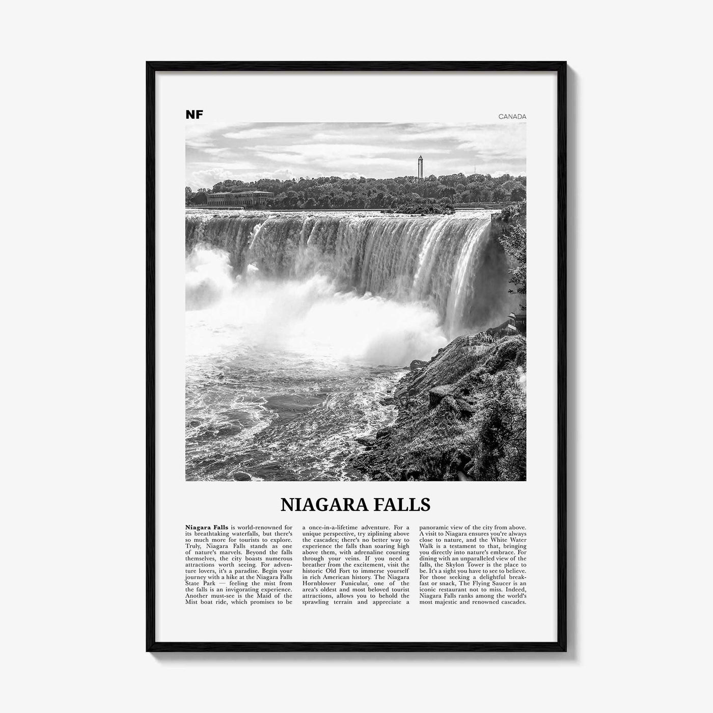 Niagara Falls Print Black and White Canada, Niagara Falls Wall Art, Niagara Falls Poster, Niagara Falls Photo, United States