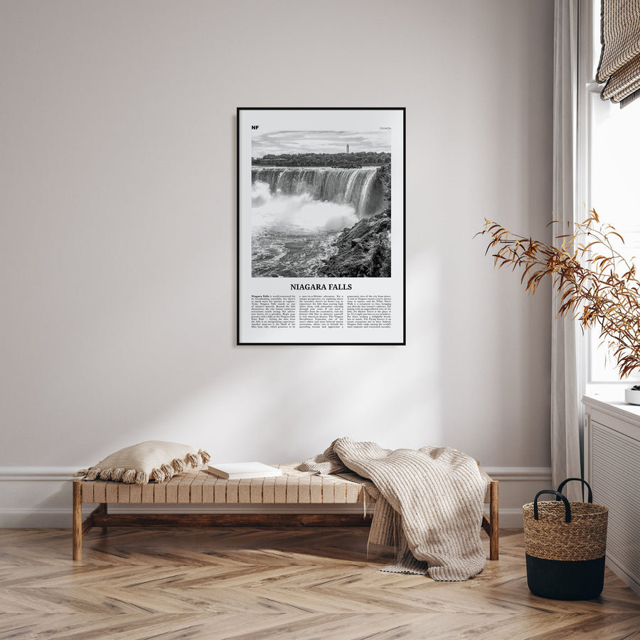 Niagara Falls, Canada Travel B&W Poster