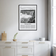 Niagara Falls, North America Travel B&W Poster