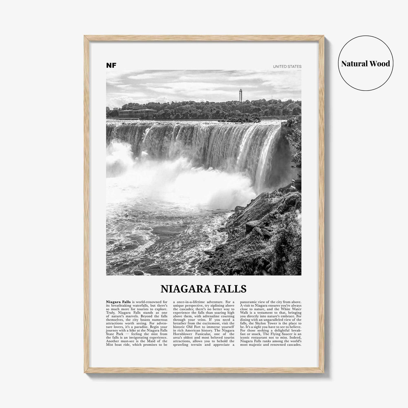 Niagara Falls Print Black and White United States, Niagara Falls Wall Art, Niagara Falls Poster, Niagara Falls Photo, Canada, United States