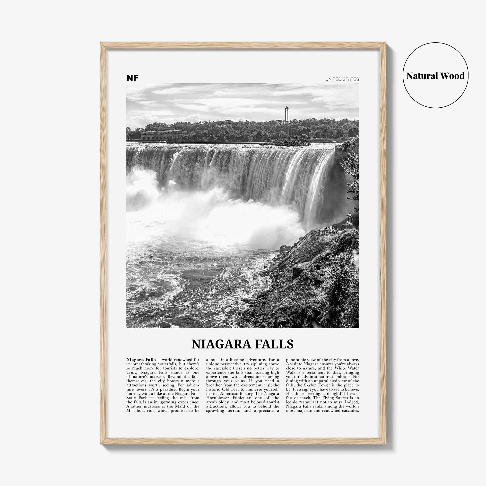 Niagara Falls Print Black and White United States, Niagara Falls Wall Art, Niagara Falls Poster, Niagara Falls Photo, Canada, United States