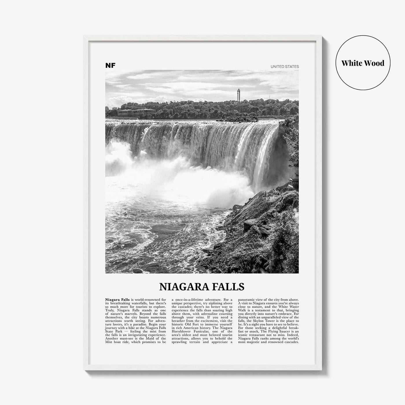 Niagara Falls Print Black and White United States, Niagara Falls Wall Art, Niagara Falls Poster, Niagara Falls Photo, Canada, United States