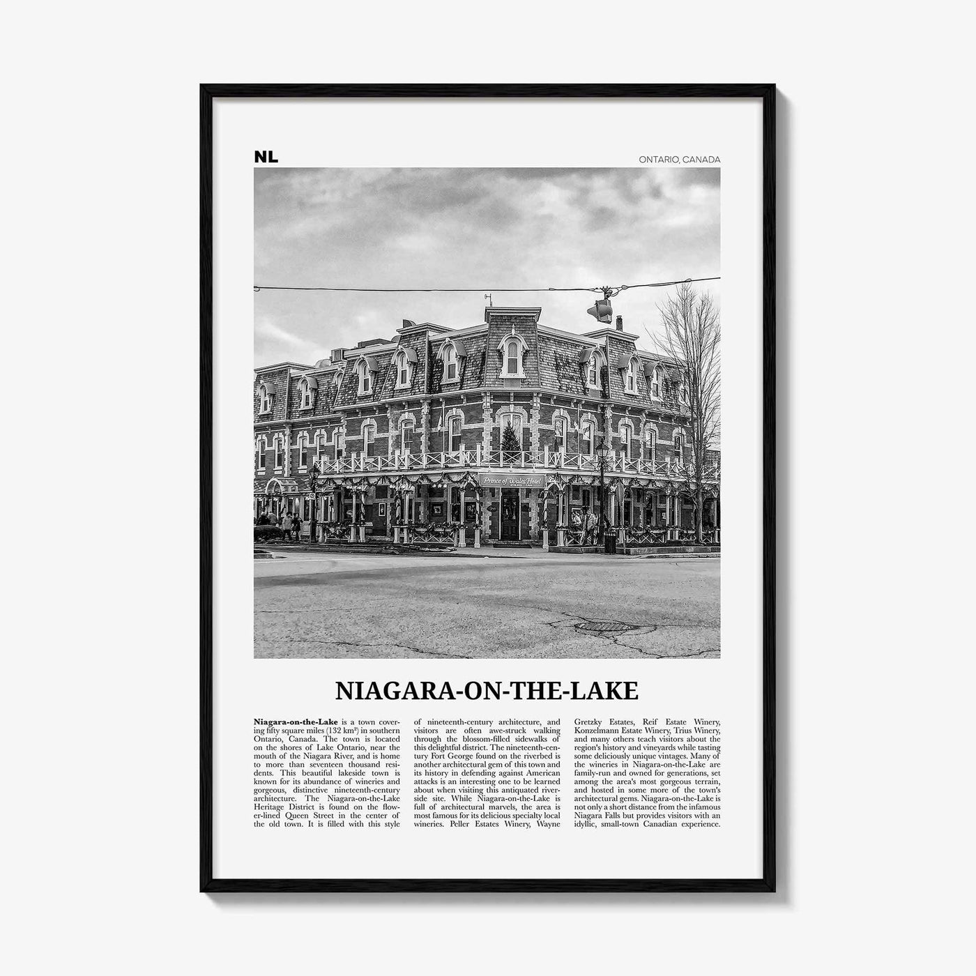 Niagara On The Lake Print Black and White, Niagara on the Lake Wall Art, Niagara on the Lake Poster, Niagara on the Lake Photo,