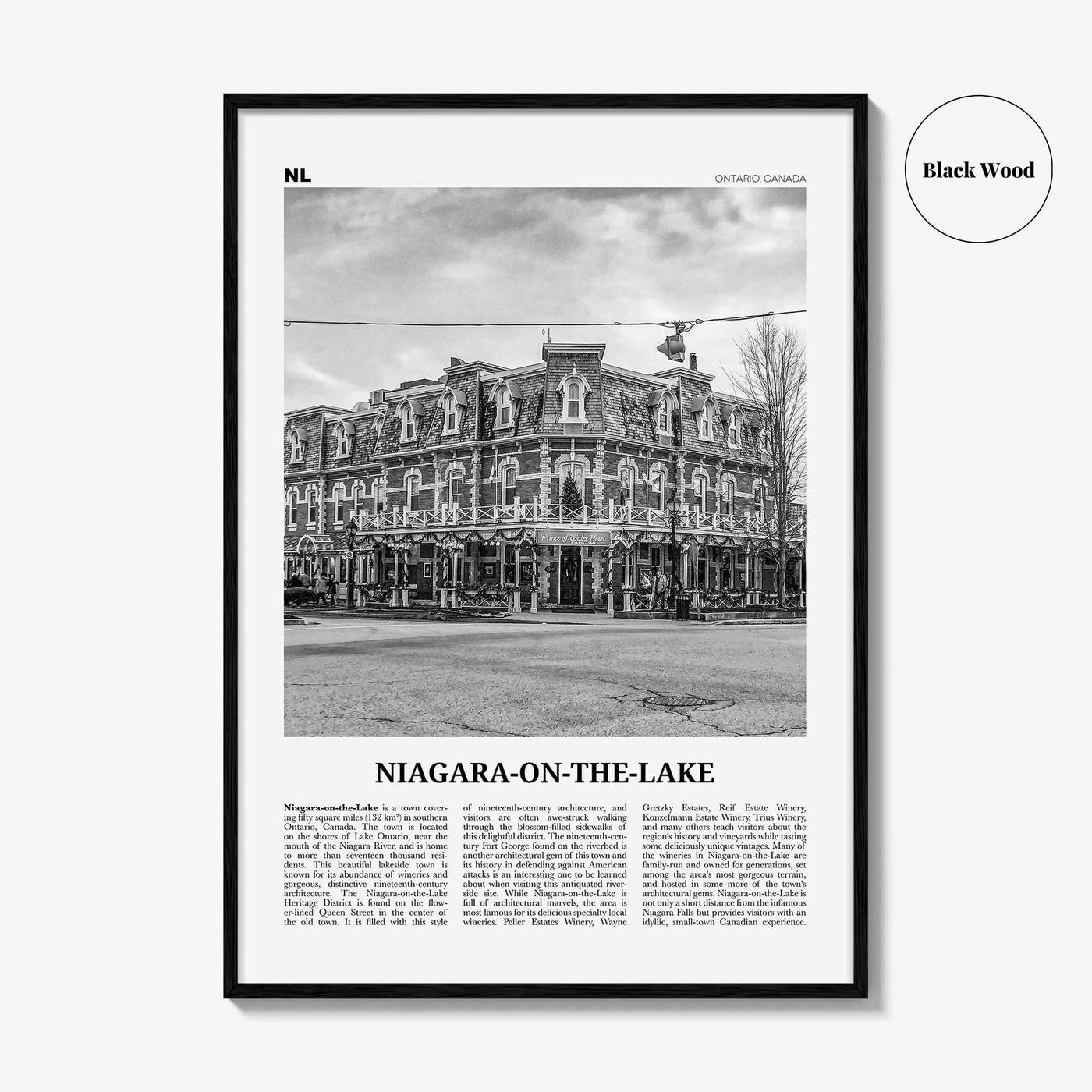 Niagara On The Lake Print Black and White, Niagara on the Lake Wall Art, Niagara on the Lake Poster, Niagara on the Lake Photo,