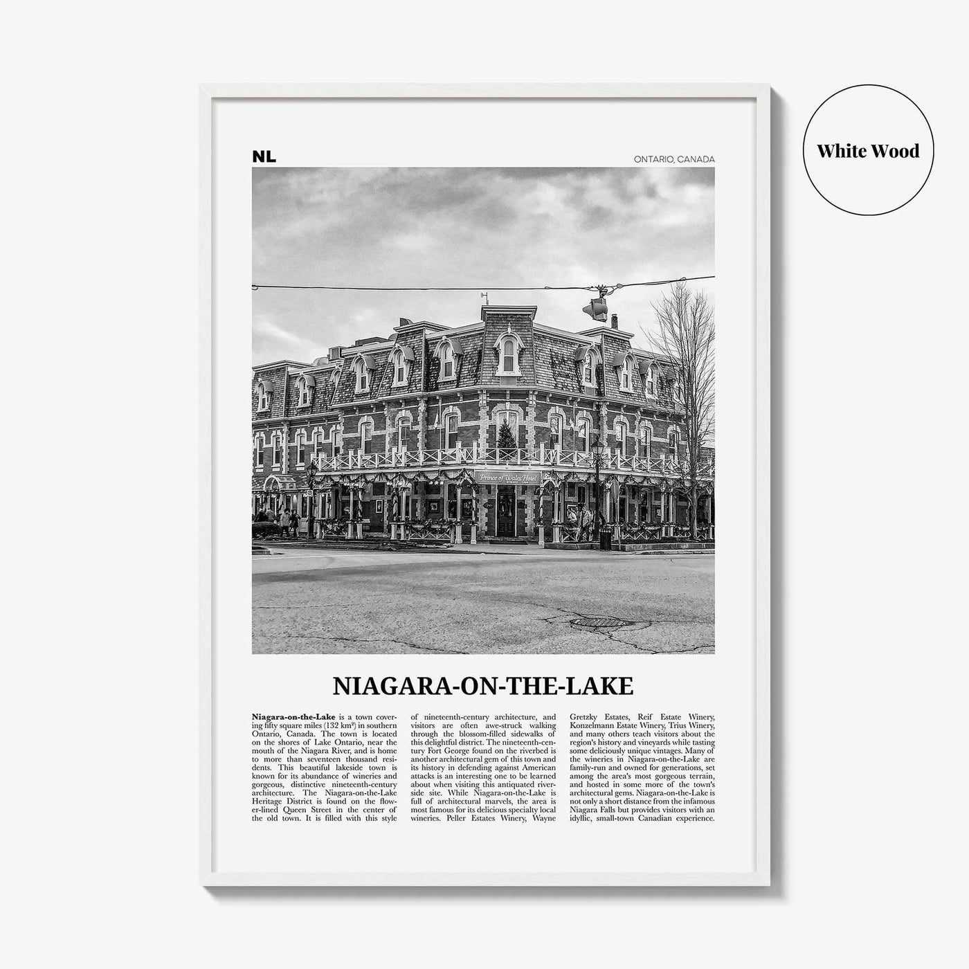 Niagara On The Lake Print Black and White, Niagara on the Lake Wall Art, Niagara on the Lake Poster, Niagara on the Lake Photo,